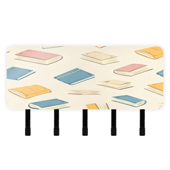 Stylish Acrylic Key Holder Wall Mount small shelf with hooks Decorative & Functional for Home Organization Books Pattern