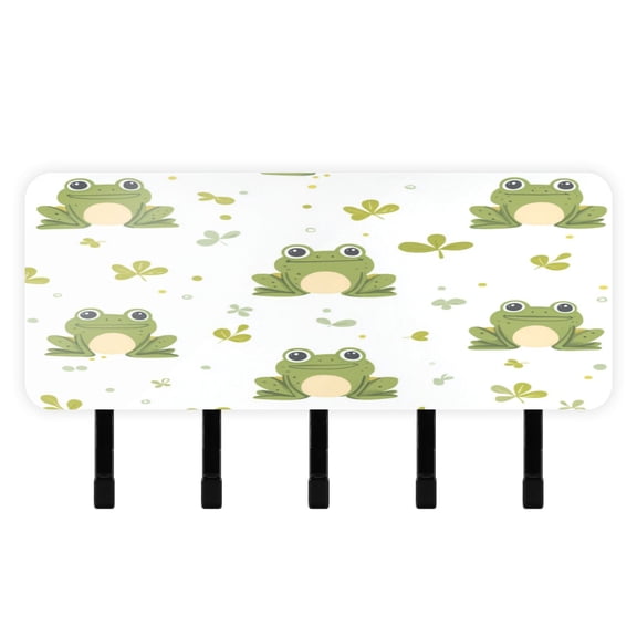 Stylish Acrylic Key Holder Wall Mount small shelf with hooks Decorative & Functional for Home Organization Cartoon Frog Pattern