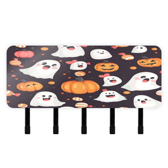 Stylish Acrylic Key Holder Wall Mount small shelf with hooks Decorative & Functional for Home Organization Cartoon Halloween Ghost