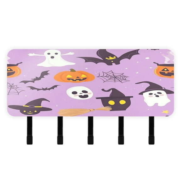 Stylish Acrylic Key Holder Wall Mount small shelf with hooks Decorative & Functional for Home Organization Cartoon Halloween Icon