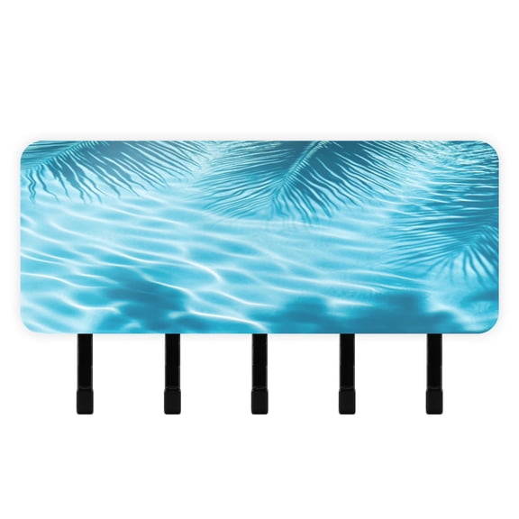 Stylish Acrylic Key Holder Wall Mount small shelf with hooks Decorative & Functional for Home Organization Light Blue Water Ripples
