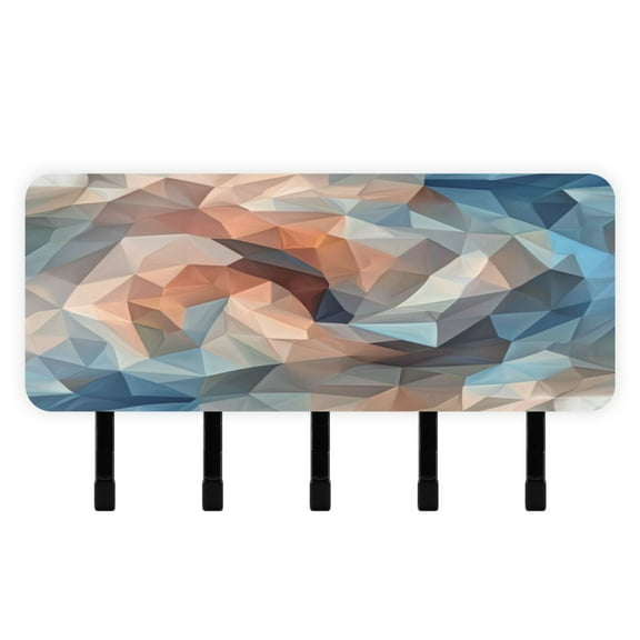Stylish Acrylic Key Holder Wall Mount small shelf with hooks Decorative & Functional for Home Organization Low-poly Geometric Background
