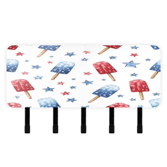 Stylish Acrylic Key Holder Wall Mount small shelf with hooks Decorative & Functional for Home Organization Red and Blue Popsicle
