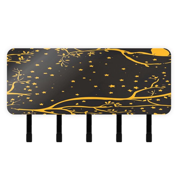 Stylish Acrylic Key Holder Wall Mount small shelf with hooks Decorative & Functional for Home Organization Starry Night Sky