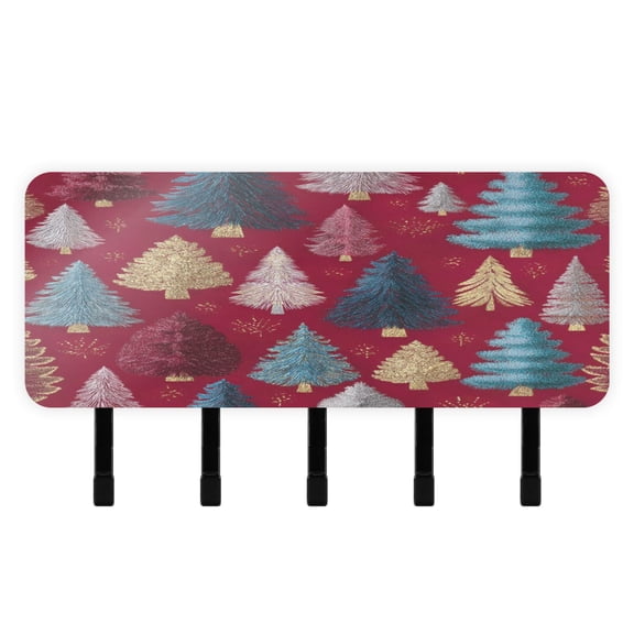 Stylish Acrylic Key Holder Wall Mount small shelf with hooks Decorative & Functional for Home Organization Stylized Christmas Trees