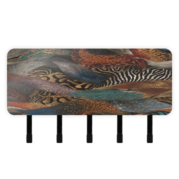 Stylish Acrylic Key Holder Wall Mount small shelf with hooks Decorative & Functional for Home Organization Swirling Leopard and Zebra Pattern
