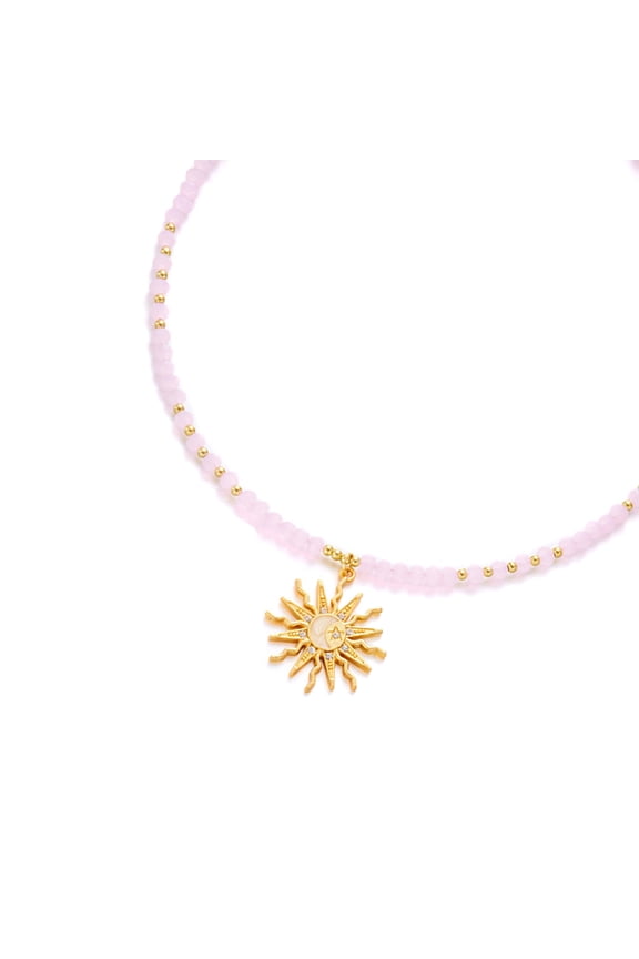 Stylish Acrylic Sun Pendant Bohemian Necklace Versatile Layering Jewelry Accessory For Casual Or Formal Outfits