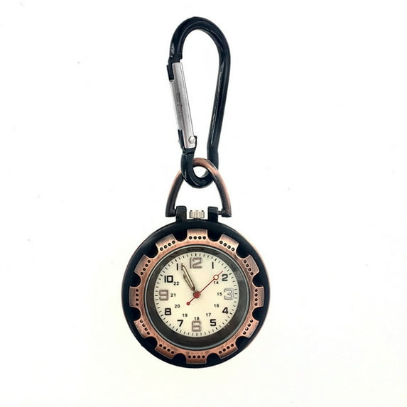 Stylish Alloy Carabiner Pocket Watch Silver/Bronze/Red Bronze for Hiking, Camping, and Climbing