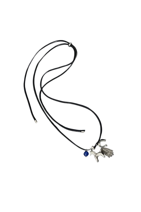 Stylish Alloy Horse Charm Tassels Necklace For Women Fashionable Dangle Jewelry Gift For Sister Friend Birthday Party