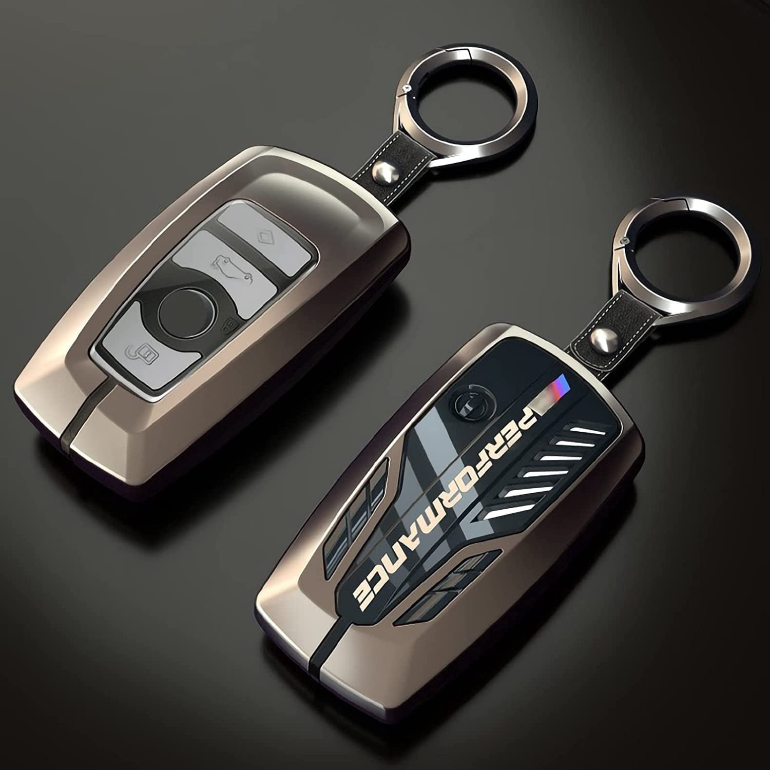 Stylish Alloy Key Fob Cover with Keychain for BMW 1 3 5 7 Series F48 X1 X2 X3 X4 X5 X6 Durable Holder for Classic and Modern Remote Keys  B Style