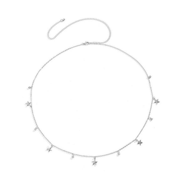 Stylish Alloy Waist Chain, Gold & Silver for Dancing & Fitness