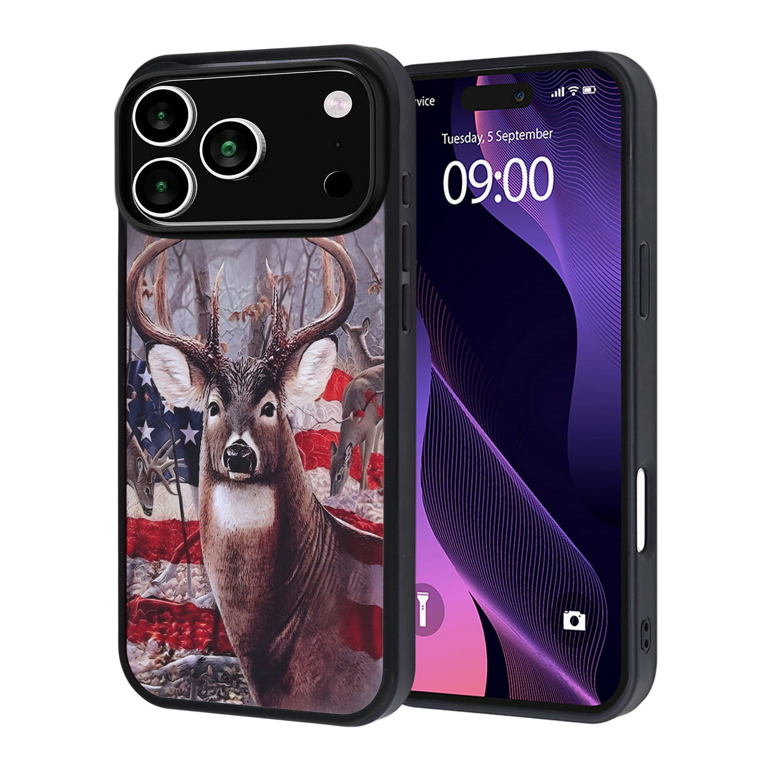 Stylish Aluminum Plate Protective Case for iPhone 17 Pro - USA Flag