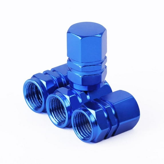 Stylish Aluminum Tire Valve Caps, High Hardness, Multiple Color Choices, Secure Fit, 4-Piece Set for Cars