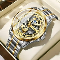 Stylish Analog Chronograph Watch for Men, Silver Case, Water Resistant, Great Present for Christmas, Birthday, or Anniversary Gifts
