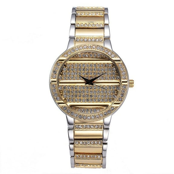 Stylish Analog Quartz Men's Watch with Rhinestones, Water Resistance Feature - Perfect Party Accessory