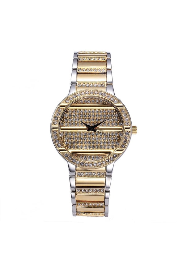 Stylish Analog Quartz Men's Watch with Rhinestones, Water Resistance Feature - Perfect Party Accessory