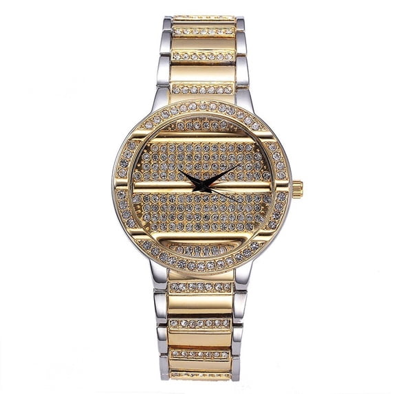 Stylish Analog Quartz Men's Watch with Rhinestones, Water Resistance Feature - Perfect Party Accessory