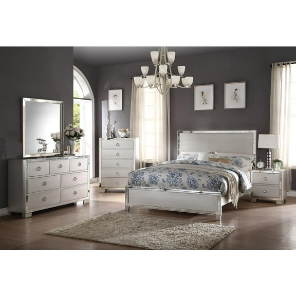 Acme Furniture ACME Voeville II Queen Bed, Platinum (1Set/3Ctn)
