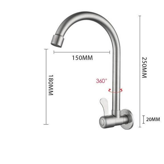 Stylish And Functional Stainless Steel Kitchen Faucet With Wall Mount Design