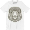 thumbnail image 1 of Stylish Animal Photographic Lion Face Design Big Cat King Jungle Men Tee Shirt, 1 of 4