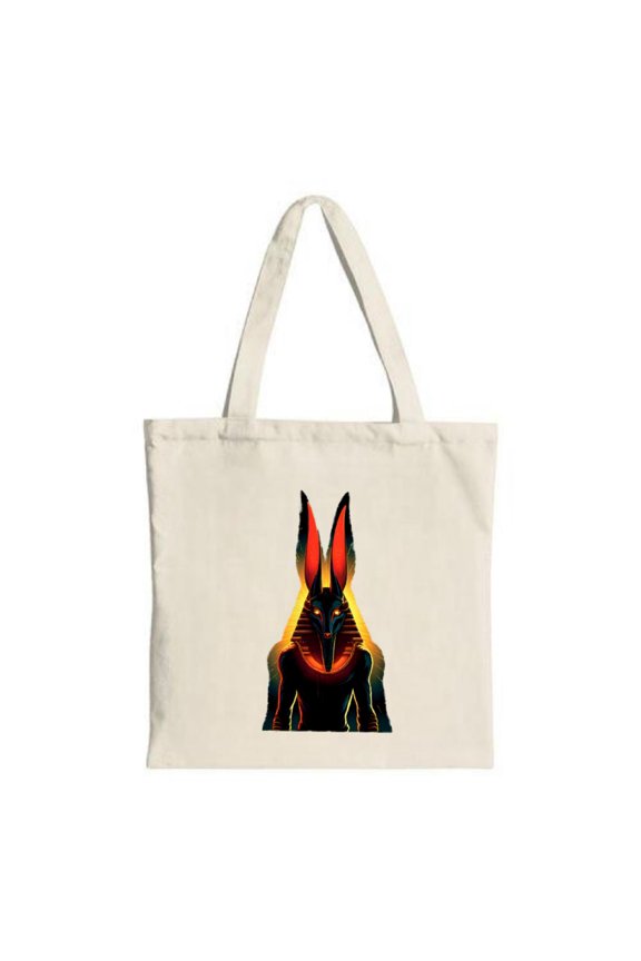 Stylish Anubis Tote Bag - Vibrant Canvas Design with Glowing Effects Perfect for Shopping Travel and Parties