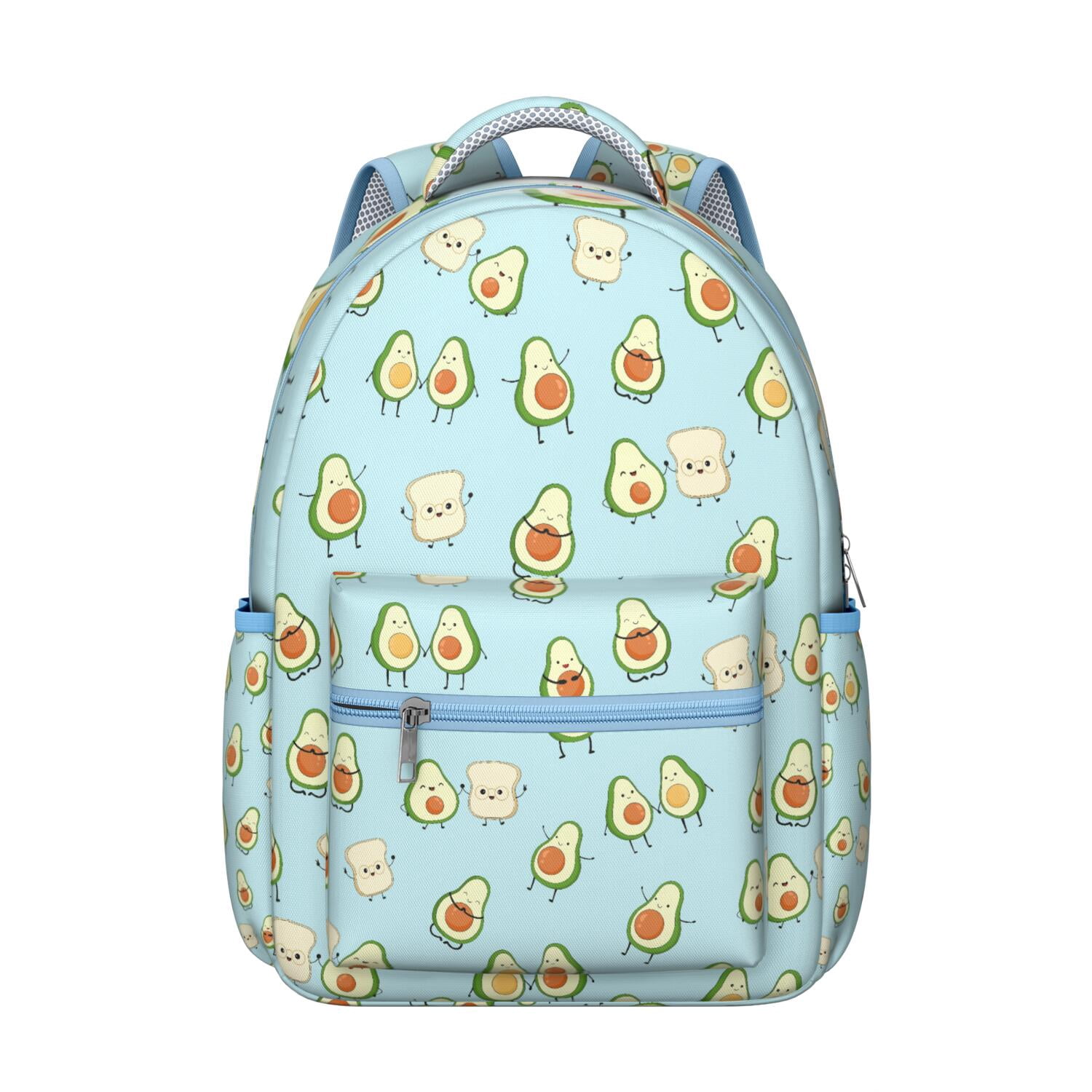 Stylish Avocado Design Waterproof Bookbag - Breathable Ergonomic Backpack with Spacious Compartments for Commuters & Students