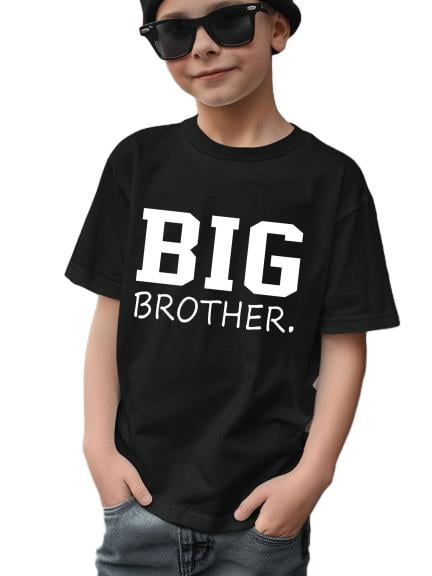 Stylish BIG BROTHER Letter Print T-shirt For 7-15Y Boys - Casual Graphic Design For Comfortable Summer Wear