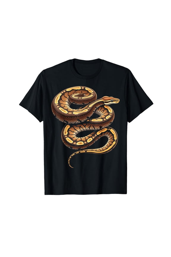 Stylish Ball Python Snake Graphic T-Shirt for Reptile Lovers and Nature Enthusiasts