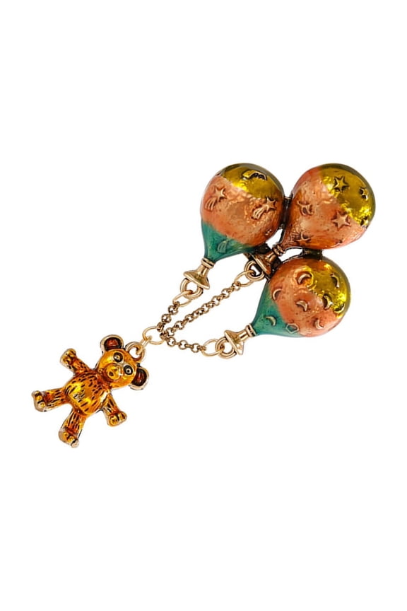 Stylish Balloon Bear Brooch Pin Fashionable Balloon Bear Tassels Brooches Pin Perfect For Sweaters And Scarves