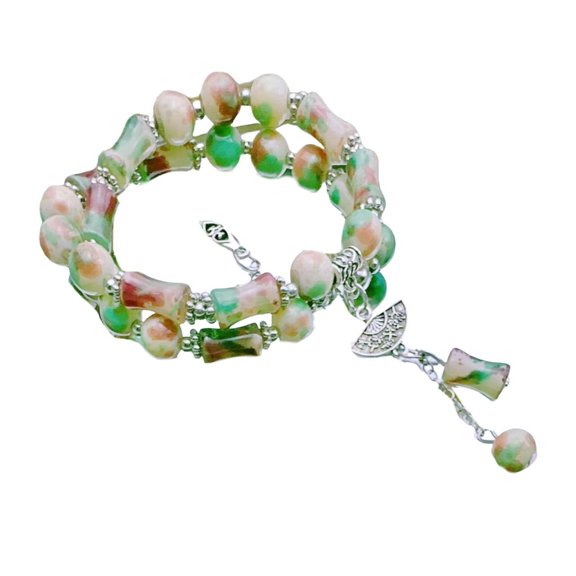 Stylish Bamboos Patterned Bracelet Highlighting Eastern and Retro Styles for Fashionable Women Ladies Daily Use