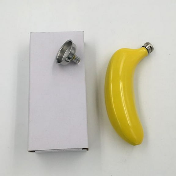 Stylish Banana Shape Whiskey Flask With Funnel Perfect For Outdoor Activities