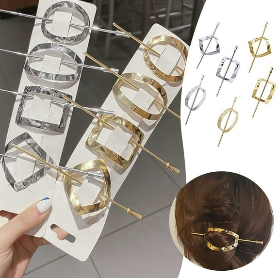 Stylish Barrettes - Metal Minimalist Hairpin Clip & Hair Stick Accessory for Elegant Hairstyles