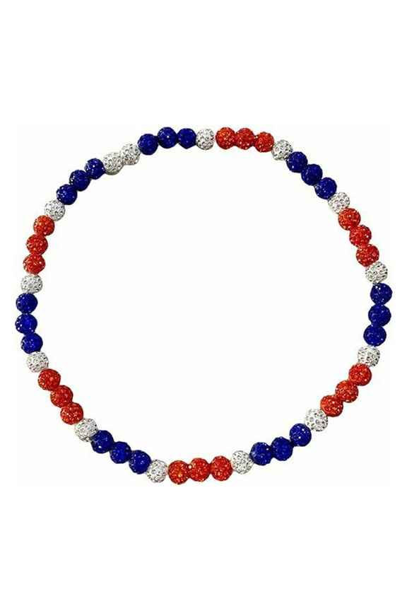 Stylish Baseball Beaded Necklace Rhinestones Disco Ball Clavicle Chain Ornament