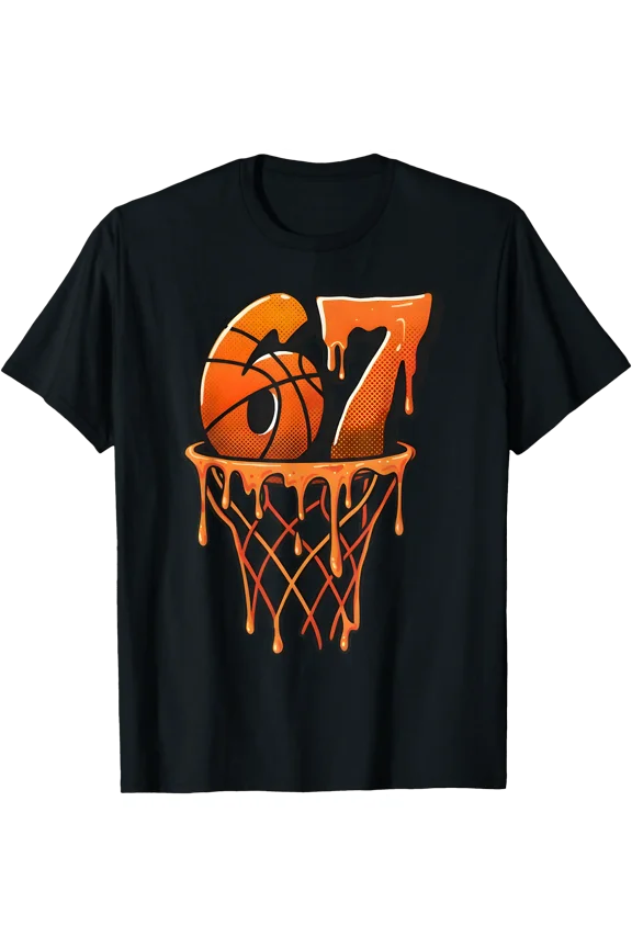 Stylish Basketball Drip Graphic T-Shirt for Trendy Gen Alpha Fashion