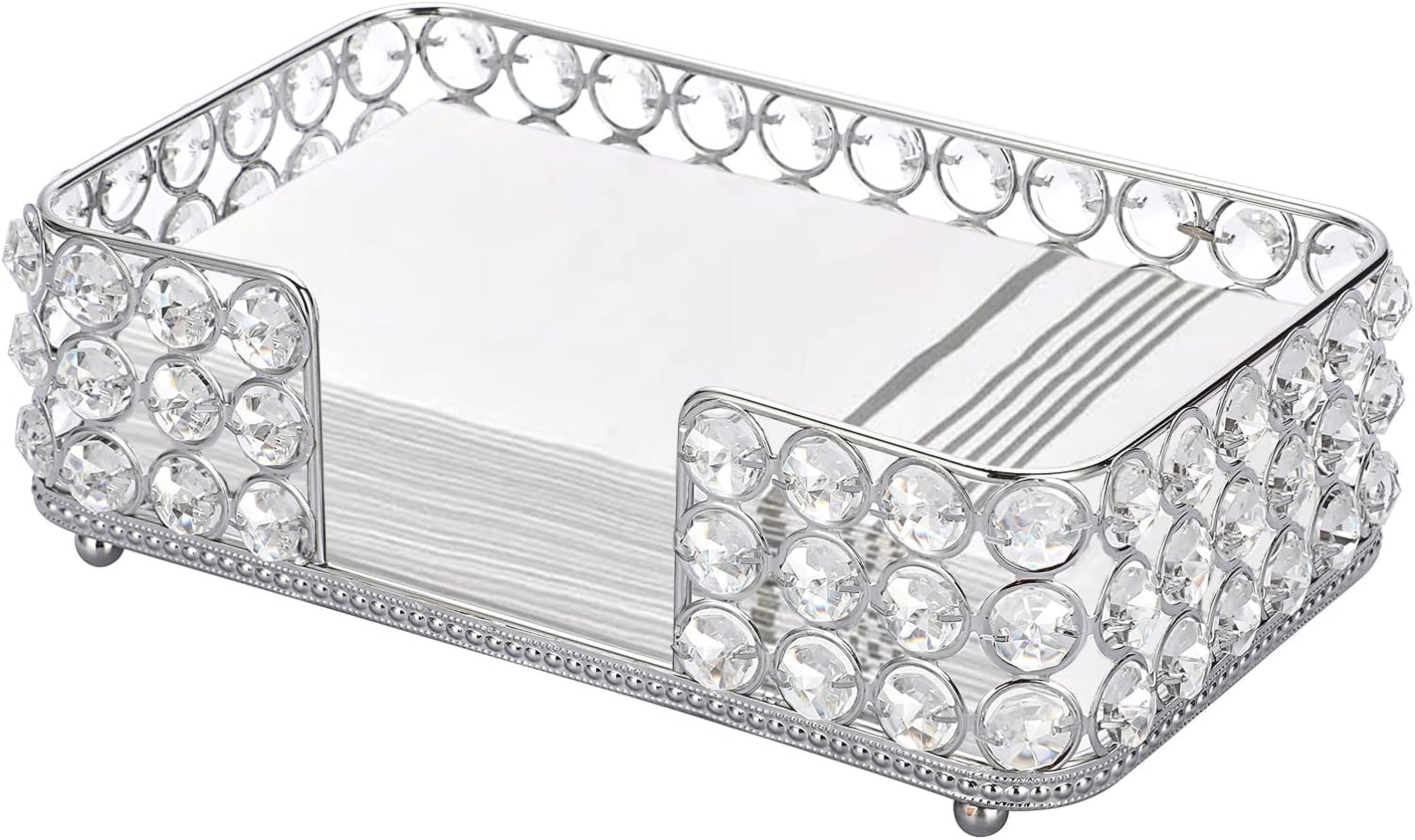 Stylish Bathroom Guest Towel Holder-Rectangle Crystal Napkin Holder for ...