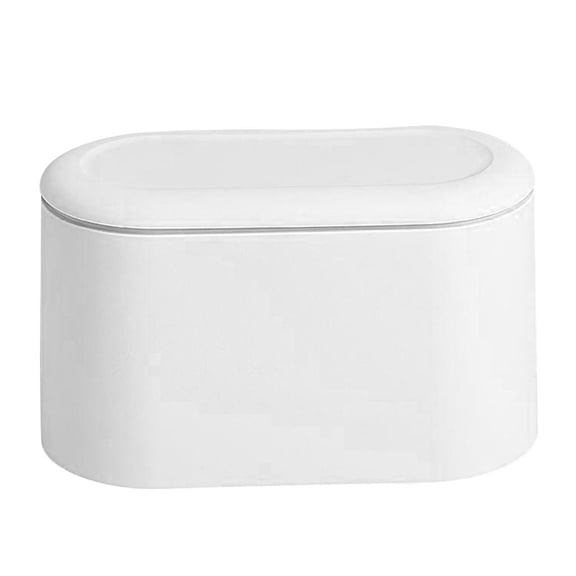 Stylish Bathroom Trash Small Garbage Can Wastebasket for Desk , White
