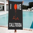 thumbnail image 1 of Stylish Beach Towel with Bold Red Balloon Design Dripping Perfect for Pool Travel and Bath - Ideal for Women, 1 of 6