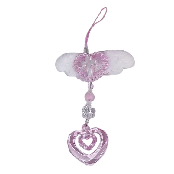 Stylish Beaded Cellphone Charm Eye Catching Keyring Pendant Colorful Key Chain Fashionable Attachment for Women Bag