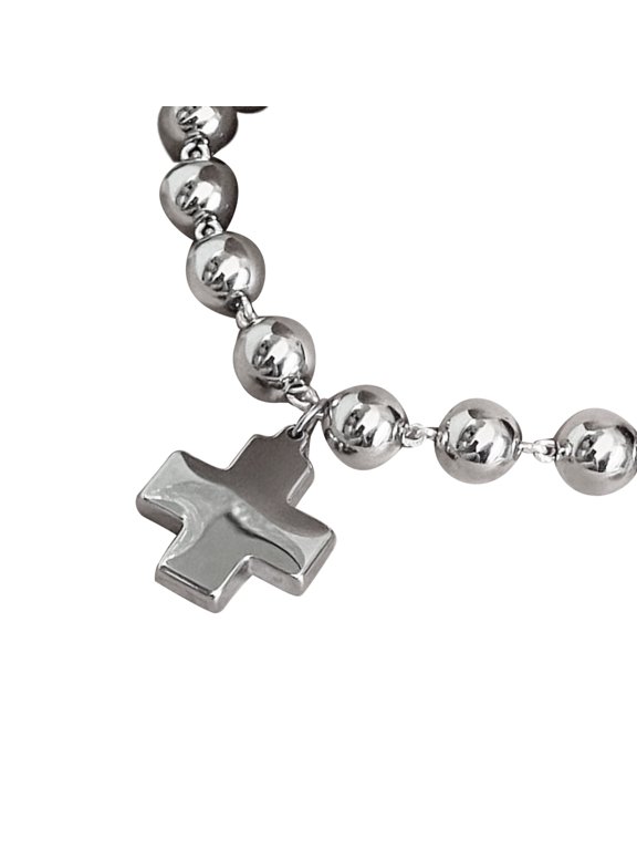 Stylish Beaded Necklace Jewelry Fashionable Crosses Pendant Neckchains Ornament Clavicle Chain Charm for Men and Women