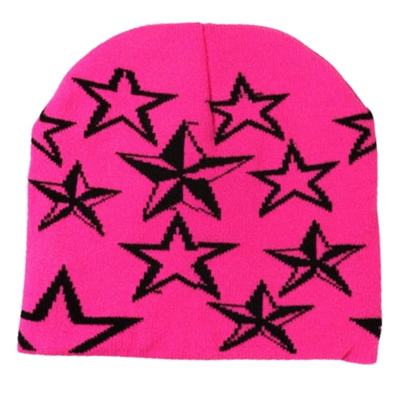 Stylish Beanie Hat Y2K Star Pullover Hat Girl Headdress Four Season Casual Hat