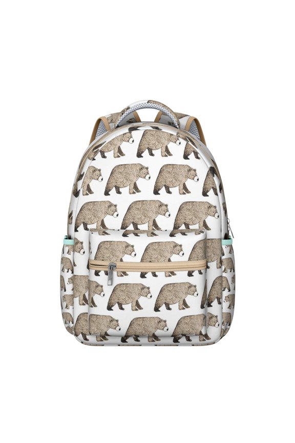Stylish Bear Themed Backpack - Waterproof College Rucksack with Ergonomic Shoulder Straps, Large Capacity Organization for School Supplies Work Commute