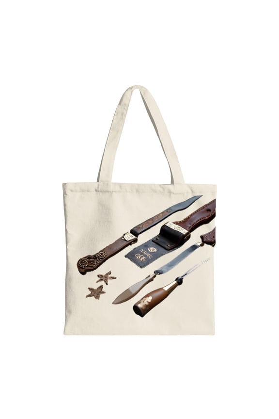 Stylish Beige Canvas Tote Bag with Unique Diagonal Design Featuring Wooden Handle & Star Decor - Perfect for Shopping Travel & Parties