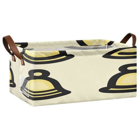 Stylish Bell Designs Open Home Storage Bins Foldable Metal Frame Shelf Baskets 16.9x11.4x7.7in Water-Resistant