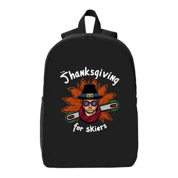 Stylish Black Backpack with Cartoon Character in Sunglasses & Hat Surrounded by Autumn Leaves - Perfect for College & Travel Fits 15 " Laptop
