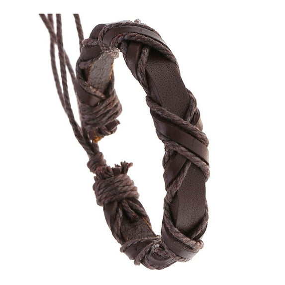 Stylish Black Brown Sturdy PU Leather with Twining Designs Accessory for Men and Women Great for Gifting