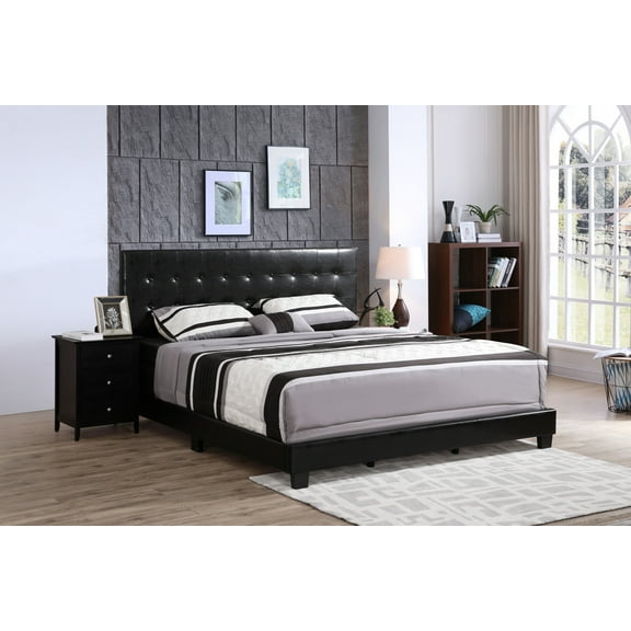 Stylish Black Contemporary Queen Bed