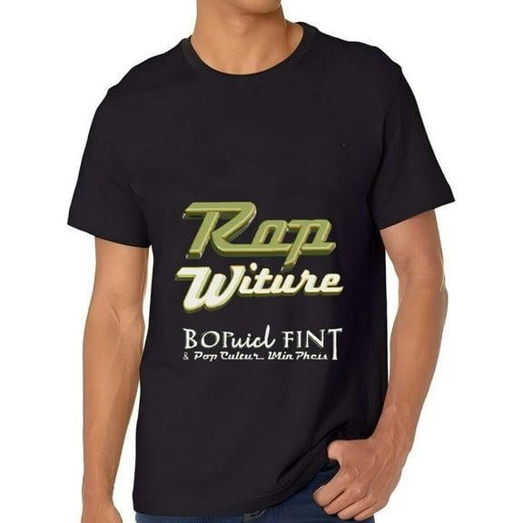 Stylish Black Cotton Short Sleeve T-Shirt for Men - Retro ' Witure ' Graphic Design with Green & White Text Perfect for Pop Culture Fans