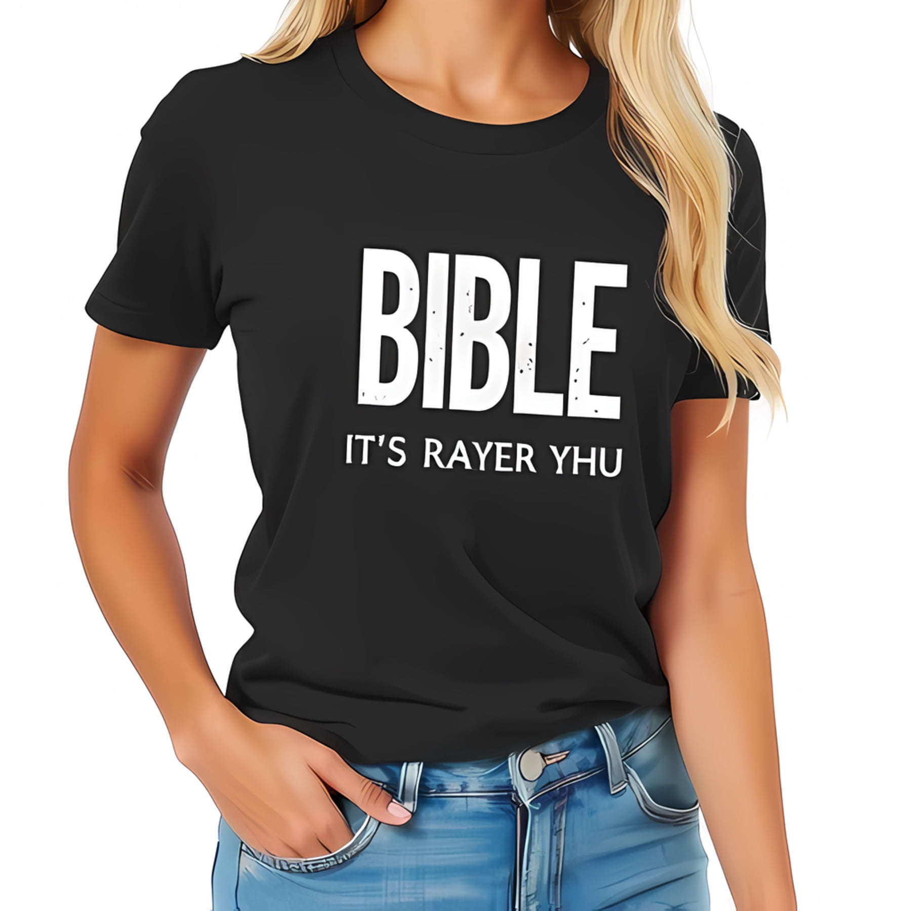 Thelordsp Rayer Stylish Black Cotton Short Sleeve T-Shirt with Bold 'BIBLE' Print ...