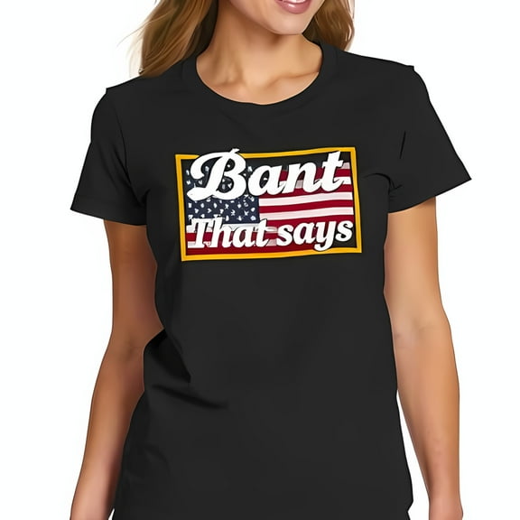 Stylish Black Cotton Short Sleeve T-Shirt with Graphic & " Bant That Says " Text