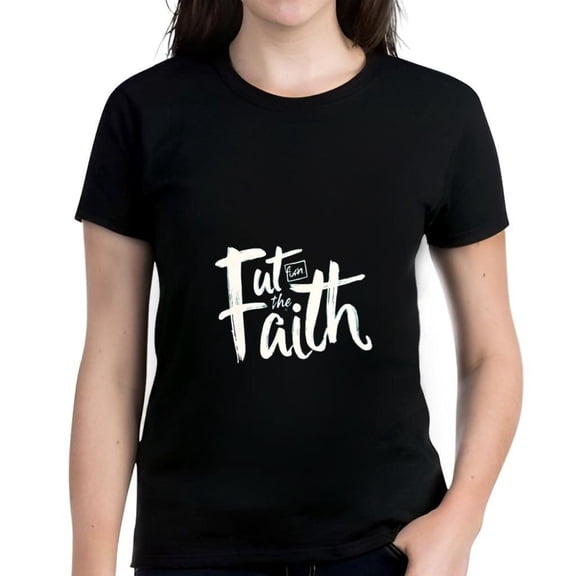 Stylish Black Cotton Short Sleeve T-Shirt with Handwritten 'FUT•L•M• the FAITH' Design - Unique Graphic Tee for Casual Wear